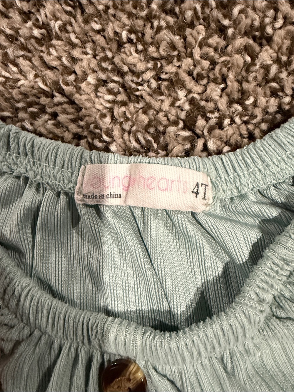 Toddler Girls Mint Green Top and Multi-Stripe Skirt Dress - Picture 2 of 4